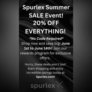 Summer SALE Event! 20% OFF EVERYTHING! @Spurlex.com  June 1st - June 14th!